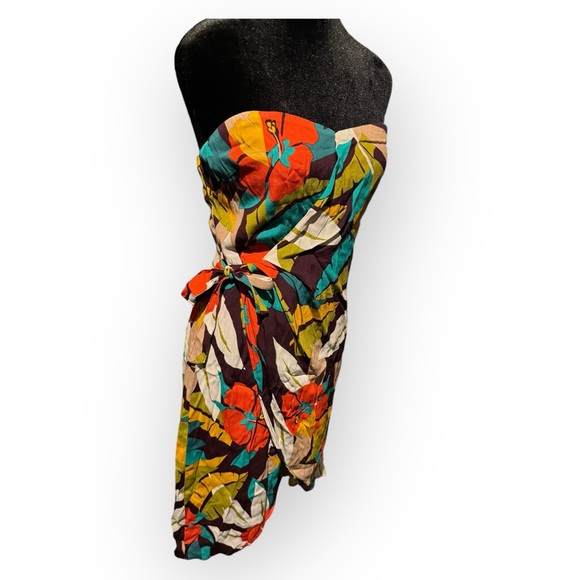 ASTR the Label Josefina Plum Purple Print Strapless Dress- NWOT size L - Picture 6 of 7